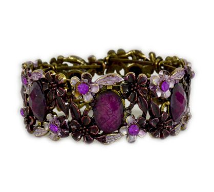 PULSEIRA DE PEDRAS ROXA